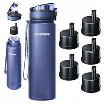 Vandens butelis su anglies filtru AQUAPHOR CITY 800 ml Navy Blue, 5 papildymai