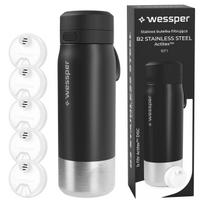 Vandens butelis su plieniniu filtru Wessper B2 Actitex, 700 ml, 5 filtrai