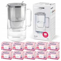 Stiklinis filtras Aquaphor Glass Grey su 10 Maxfor kasečių