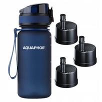 Vandens butelis su filtru AQUAPHOR CITY 350 ml, tamsiai mėlynas, su 3 keičiamais filtrais