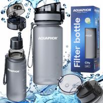 Vandens filtro buteliukas AQUAPHOR CITY 0,35 L, pilkas