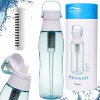 Vandens filtruojantis butelis su anglies filtru Aqua&Go 750ml mėlynas
