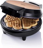 Vaflių keptuvė Bestron Heart 700W, nelipni, vario spalvos, automatinė