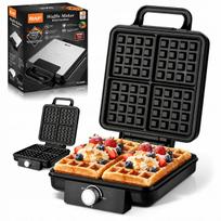 Vaflinė 1500W juoda sidabrinė 4 vafliams