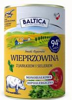 Šunų konservai Baltica, kiauliena su obuoliais, 400 g