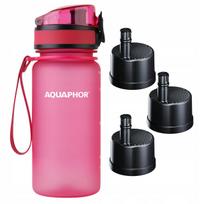 Vandens filtruojantis buteliukas AQUAPHOR CITY 350 ml, rožinis, su 3 filtrais