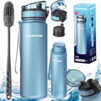 Vandens filtro butelis AQUAPHOR CITY 0,5 l mėlynas su dantų šepetėliu