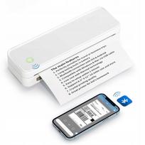 Nešiojamas A4 terminis spausdintuvas be Bluetooth, 2600mAh, 20mm/s, 50-216mm