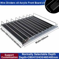 Automatinio padavimo Gravitacinis gėrimų vitrinos lentyna Šaldiklis Buteliukų slankikliai Stovas Krepšys Prekybos centro šaldytuvas Gravitacinis padavimo volelių lentyna Depth410mm black