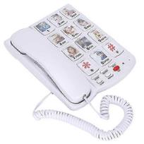 Didelių mygtukų laidinis telefonas, stacionarus stalo telefono aparatas su vieno palietimo rinkimo funkcija, namų telefonas senjorams