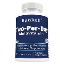 High Potency Multivitamin Mineral Dietary Supplement, 120 Capsules Per Bottle 120 Capsules white
