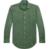 Polo Ralph Lauren Classic Long Sleeve Linen Shirt With Pony Embroidery Men shirts 710964778-008 L gray