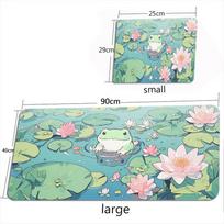 Cute Frog in the Pond Mouse Pad Large Computer Office Game Table Mat XXL Rubber Non-slip Gaming Keyboard Mousepad Long Desk Pads 30cmx60cm(11.8x23.6inch) white