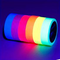 6 vnt. Neoninė švytinti juosta, 6 spalvų - Vandeniui atsparus, UV reaguojantis fluorescencinis lipdukas, Atspindinti įspėjamoji saugos juosta blue