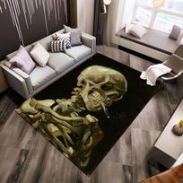 Akmens skylė Kaukolės spaudinio kilimas Baisus kaukolės 2D spausdintas durų kilimėlis Svetainės miegamojo namų dekoras Kilimas 40x60cm gray