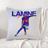 Football Player Lamine Yamal Cushion Cover Natural Linen Pillowcase Set AllinOne Decor Cushion Cover for Sofa Bedroom Chair 30cmx30cm(12x12Inch) white
