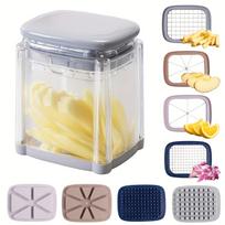 1Set,Multi Functional Manual Vegetable And Fruit Chopper With Stainless Steel Blades, Ideal For Slicing, Dicing,Kitchen Supplies Kitchen Accessories šviesiai žalios spalvos