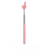 Stainless Steel Teaching Pointer Parent-Child Finger Reading Sticks Telescopic Rod Finger Design Teaching Stick Kids School Tool Scalable-1PC rožinė