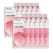 Mediheal Kolageno esencijos lakštinė kaukė brandžiai odai, stangrinanti, 10 vnt.. 98 % veganiško kolageno stangrumui, elastingumui ir odos tankiui gerinti. 10pcs