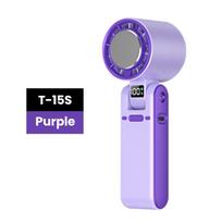 Handheld Ice Pack Fan neck Hanging USB Rechargeable High-speed Fan Folding 100 Speed Cooling Portable Outdoor Digital Display violetinė
