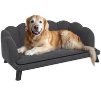 Šuns sofa, naminių gyvūnėlių sofa-lova vidutinio ir didelio dydžio šunims, su kojelėmis, pagalvėle - Pilka 98.5 x 60.5 x 35.5 cm tamsiai pilka spalva
