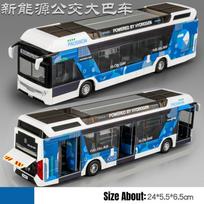 1/50 Prabangus turistinis autobusas Žaislinis automobilis Metalinis Miniatiūrinis Modelis Atitraukiamas Garsas ir Šviesa Edukacinė Kolekcija Dovana Berniukui Vaikams black
