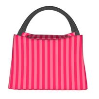 Bold Vivid Vetical Stripped Pattern Insulated Lunch Bag for Women Kids Leakproof Food Boxes Thermal Lunch Box Tote One Size pink