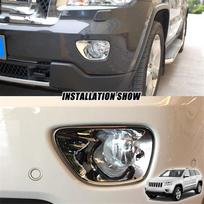 2x Chromuotas ABS Priekinių rūko žibintų apdailos rėmelis Jeep Grand Cherokee 2011-2013 gray