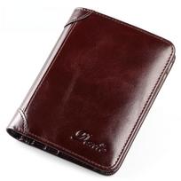 Newest Men'S Leather Wallet Rfid Anti-Theft Brush Head Layer Cowhide Retro Casual Vertical Multi-Function Carteira Masculina Wallet black