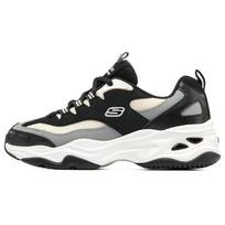 Skechers DLites 4.0 Leather Lace-Up Shock Absorbing Durable Low-Top Dad Shoes Women sneaker White Black 896144-BKW 35 black