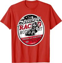 Motorcycle Speedway Flat Track Race Gift Unisex T-Shirt L red