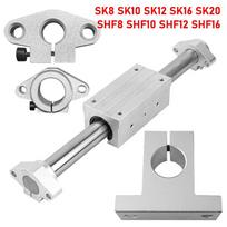 1 vnt. aliuminio lydinio linijinis guolis CNC frezavimo staklėms SK8 SK10 SK12 SK16 SK20 bėgelio veleno atrama XYZ stalas SHF8 SHF10 SHF12 SHF16 SHF8