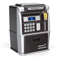 Smart Electronic Atm Piggy Bank For Boys Girls Password Lock Coin Banknote Savings Anti-Theft Banking Toy With Music Kids Gift gray