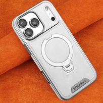 Magnetinis pasukamas laikiklis Prabangus odinis telefono dėklas iPhone 11 12 13 14 15 16 17 Pro Max Plus, su belaidžiu įkrovimu, atsparus smūgiams dangtelis For iPhone 17 pilka spalva