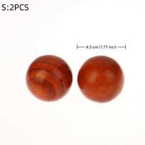 2 Pcs Stress Ball Chinese Style Carving Crafts Toys Desktop Health Baoding Balls Rosewood Massage S brown