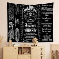 J-Jack D-Daniels Printed Large Wall Tapestry Hanging Tarot Hippie Wall Rugs Dorm Home Decor 100X70CM white