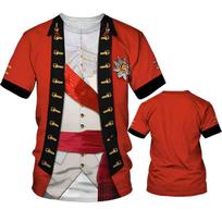 Captain General Uniform T Shirts Men Cool Designs 3D Print T-shirt Womens Clothing Streetwear Cosplay Tops Funny Kids Tee Shirts XXS black
