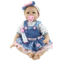 NPK 55 cm Reborn Baby Toddler Mergaitei Labai minkšto audinio lėlės vonios žaislas Gyvybę primenantis tikras minkštas vonios žaislas 55cm beige