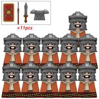 11pcs N818-821 Rome Medieval Knights Templar Crusade Spartan Warriors Infantry Cavalry Figures Building Blocks Kids Toys brown