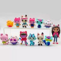 13vnt./rinkinys PVC Gabby lėlių namelio figūrėlės žaislas Mercat gyvūnai Besišypsanti mašina Katė apkabina Gaby mergaitės lėlės Vaikų gimtadienio dovanos white