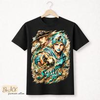 Anime Jojo Bizarre Adventure Steel Ball Run Gyro Zeppeli T Shirts Men's Women Cotton Short Sleeves Oversized T-shirts S black