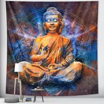 Indian Buddha Meditation Psychedelic Scene Home Art Decoration Tapestry Hippie Bohemian Decoration Mandala Sheet Sofa Blanket 100X70CM gray