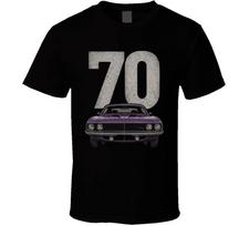 1970 Barracuda Cuda Classic Muscle Car Fan T Shirt L gray