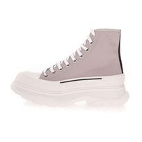 Alexander McQueen Canvas Tread Slick High Top Sneakers 'Grey White' 604254W4MV21331 39.5 gray
