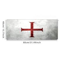 XXL Templar Cross Gaming Mouse Pad Medieval Crusader Non-Slip Rubber Mouse Pads Office Rug Computer Table Mouse Mat Desk Pad 30cmx60cm(11.8x23.6inch) white
