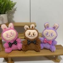 Cute Rabu Doll Plush Toy Grab Machine Doll Scissors Machine Doll Children's Birthday Gift 15Cm bead chain pendant gray