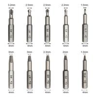 10pcs/Set Broken Head Screw Extractor Drill Bit 4mm 6.35mm Damaged Screw Tap Remove Tool For Hexagon Screws Metal Drill Bit Set