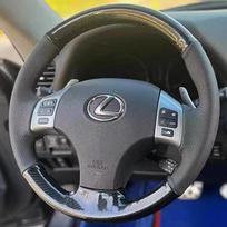 Rankomis siūta neslystanti anglies pluošto ir odos automobilio vairo apdangalas, skirtas Lexus IS250 IS300 ES250 2006-2011 1