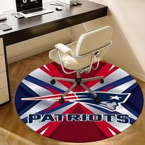 Patriots logotipas, NFL prekės Kėdės kilimėlis Apvalus kilimas Biuro kilimas, Skalbiamas mašinoje, Neslystantis, Tinka svetainėms, Miegamiesiems 80cm gray
