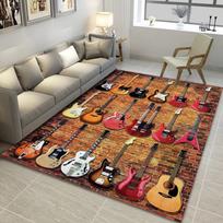 Muzika Gitara Fortepijonas Raštas Melodija Spausdinimas Namų Miegamojo Svetainės Darbo Kambario Didelis Kilimas Bendrabučio Dekoracija Neslystantis Grindų Kilimėlis 40x60cm 16x24 inch gray